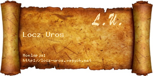 Locz Uros névjegykártya